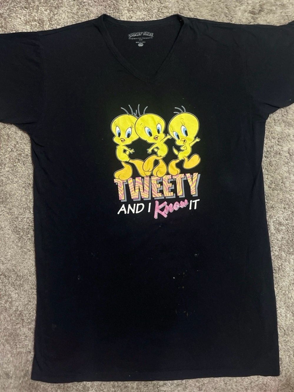 Women's Tweety Bird V-Neck Sleep T-Shirt